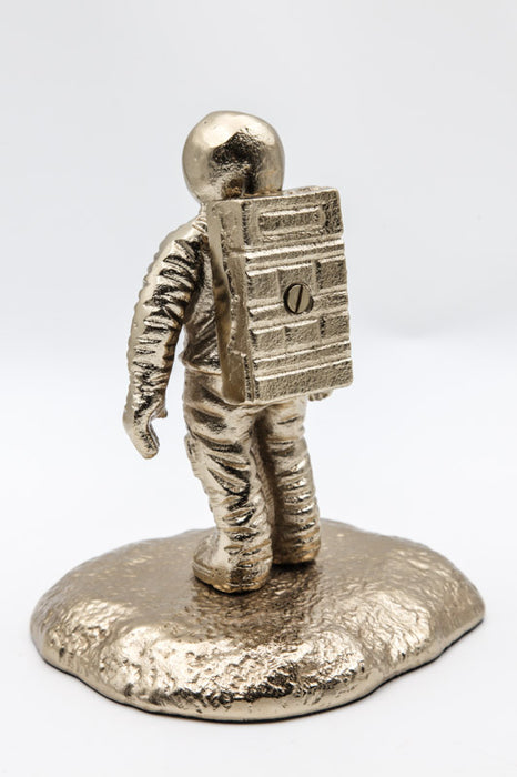 Figurine déco astronaute sur la lune doré 15 x 17 x 20 cm