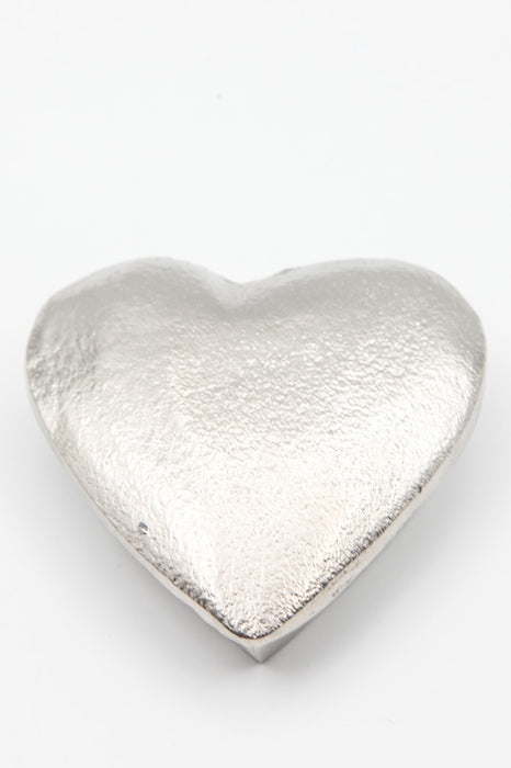 Decorative box heart silver-colored 8.25 x 8.25 x 3.25 cm