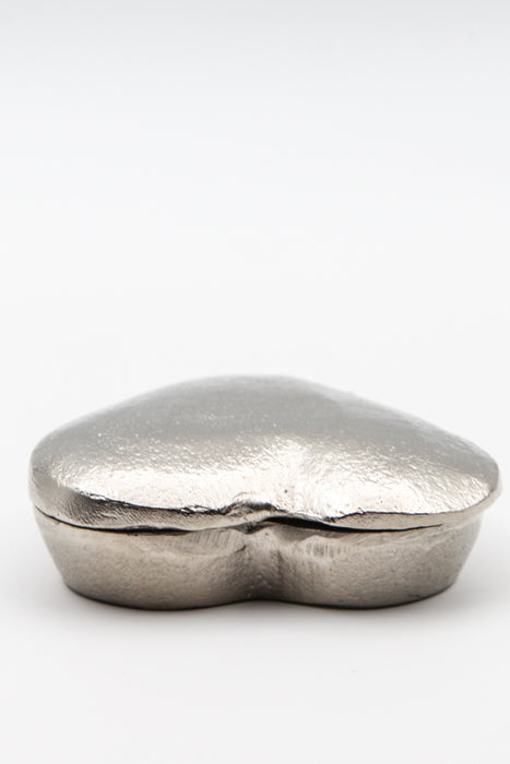 Decorative box heart silver-colored 8.25 x 8.25 x 3.25 cm