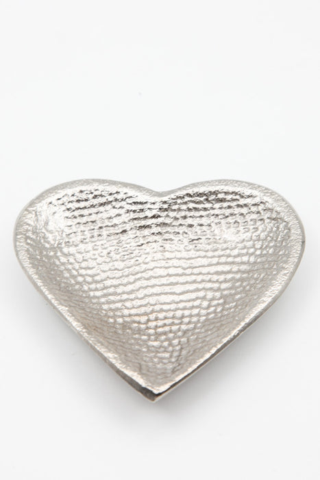 Serving tray heart silver-colored 10 x 10 x 2 cm