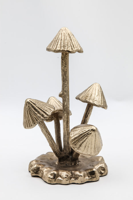 Decorative mushrooms gold-colored 12.75 x 11.5 x 24.75 cm