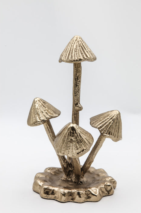 Decorative mushrooms gold-colored 12.75 x 11.5 x 24.75 cm