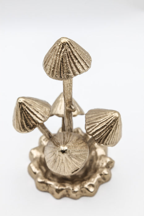 Decorative mushrooms gold-colored 12.75 x 11.5 x 24.75 cm