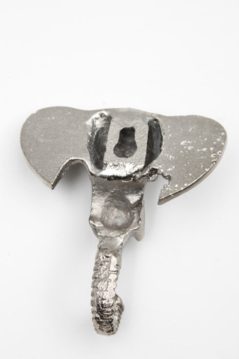 Patère éléphant couleur argent 11,5 x 10 x 5,75 cm