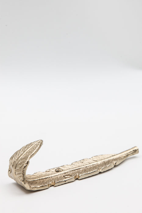 Coat hook leaf gold-colored 15 x 3 x 4.5 cm