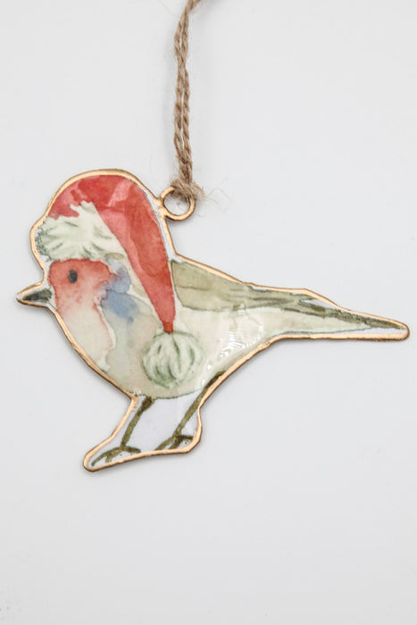 Pendant Bird in Enamel Print 10 x 8 cm