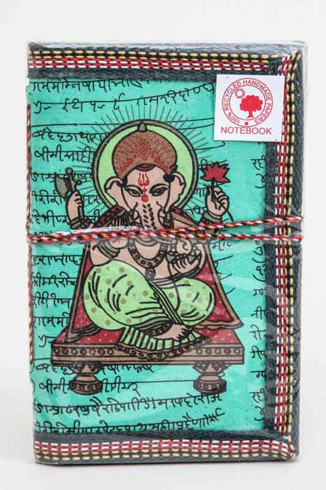 Notizbuch klein handgemacht grün Ganesha