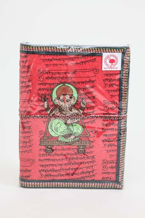 Notizbuch gross handgemacht rot Ganesha