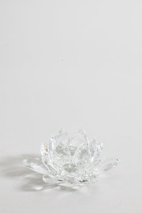 Decorative lotus blossom crystal glass 8.5 cm transparent