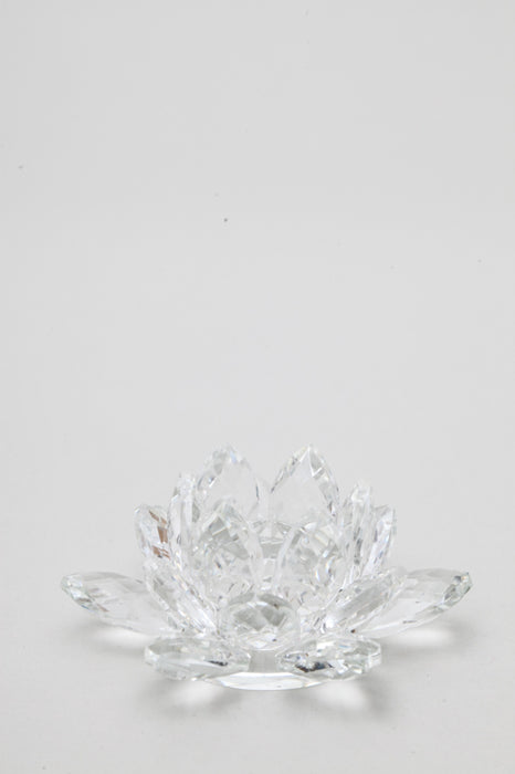 Decorative lotus blossom crystal glass 8.5 cm transparent