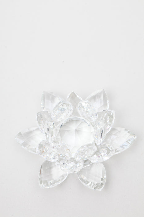 Decorative lotus blossom crystal glass 8.5 cm transparent