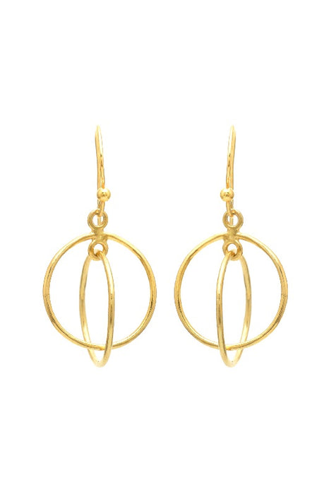 Earring brass gold plated 22 x 15 mm