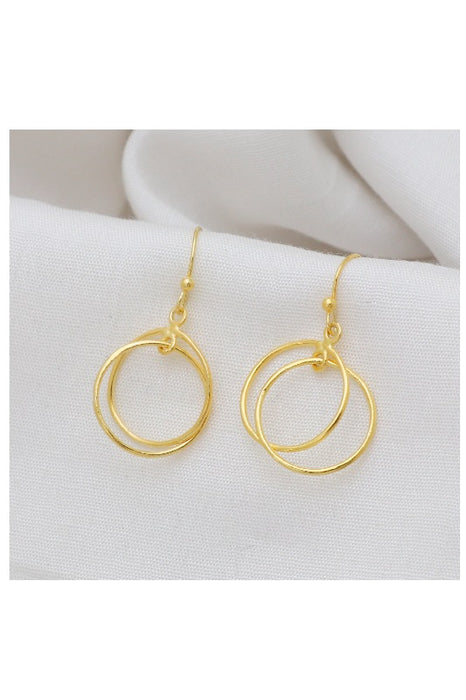 Earring brass gold plated 22 x 15 mm