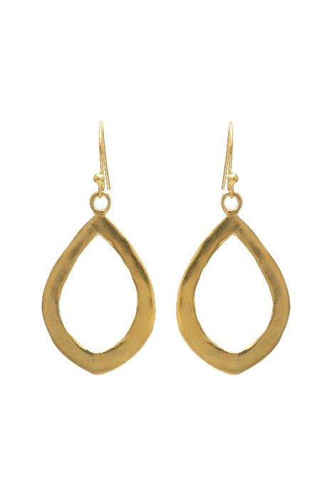 Earring brass gold plated 32 x 20 mm