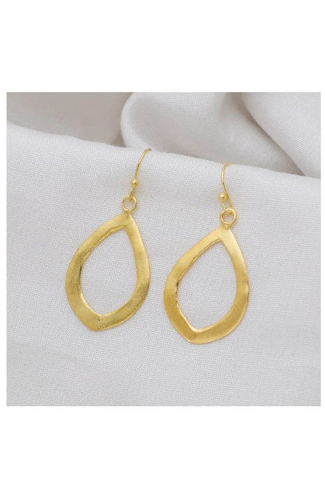 Earring brass gold plated 32 x 20 mm