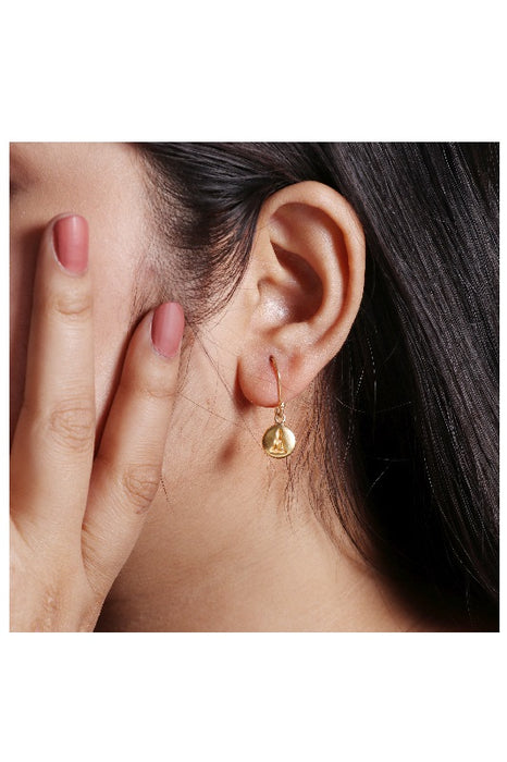 Earring brass gold plated 9 x 9 mm