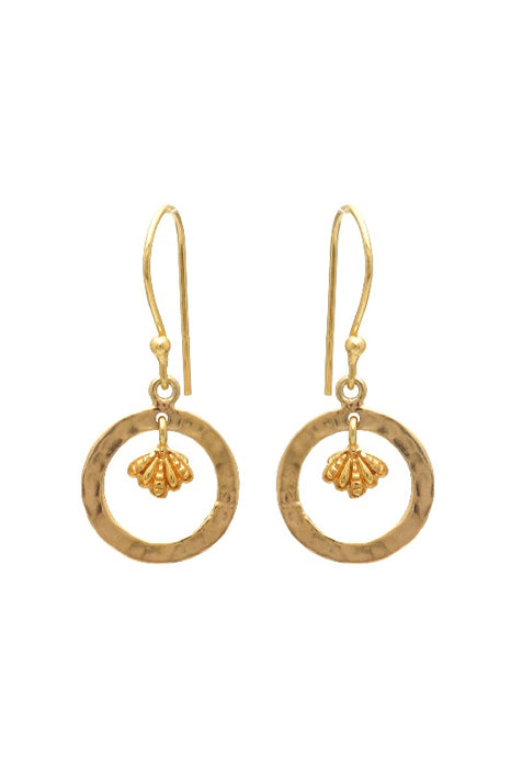 Earring brass gold plated 15 x 15 mm