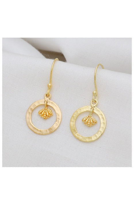 Earring brass gold plated 15 x 15 mm