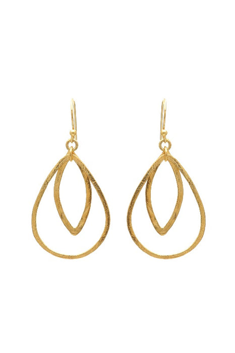 Earring brass gold plated 30 x 22 mm