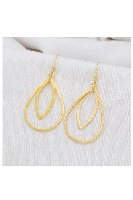 Earring brass gold plated 30 x 22 mm