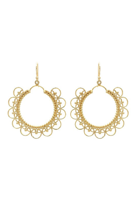 Earring brass gold plated 42 x 42 mm