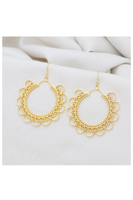 Earring brass gold plated 42 x 42 mm