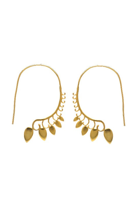 Earring brass gold plated 48 mm