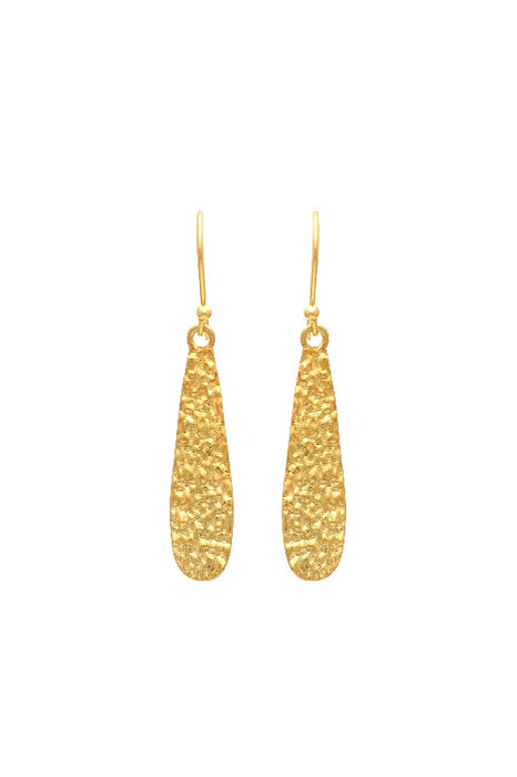 Earring brass gold plated 32 x 8 mm