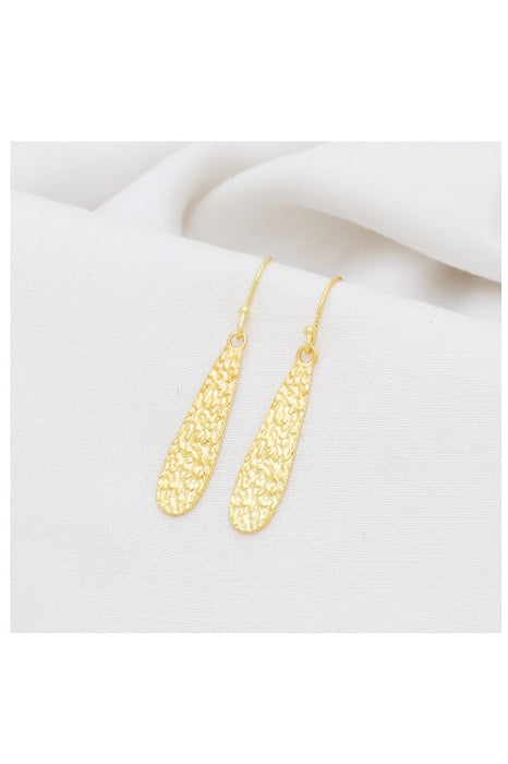 Earring brass gold plated 32 x 8 mm