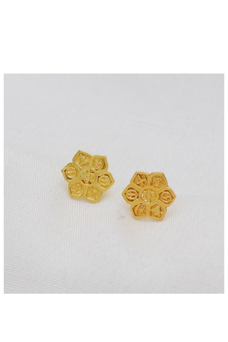 Boucle d'oreille en laiton plaqué or 15 x 15 mm