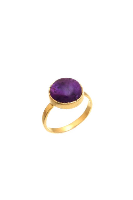 Ring Messing vergoldet Amethyst