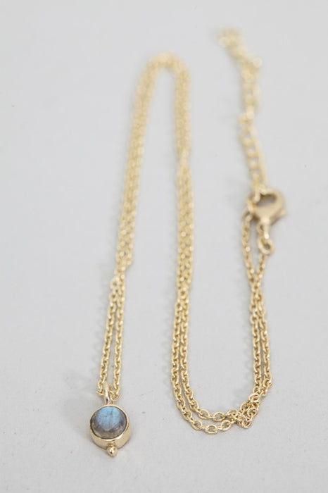 Chain brass gold plated labradorite 42.5 cm