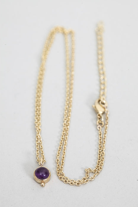 Chain brass gold plated amethyst 42.5 cm