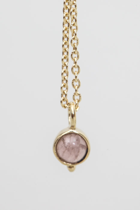 Chain brass gold plated rose quartz 42.5 cm