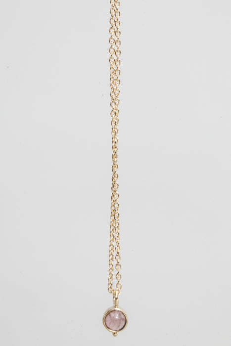 Chain brass gold plated rose quartz 42.5 cm