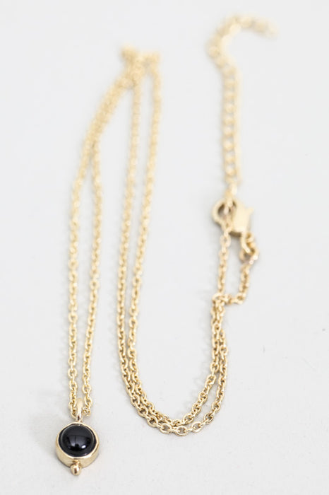 Chain brass gold plated black onyx 42.5 cm