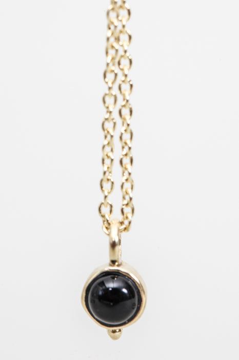 Chain brass gold plated black onyx 42.5 cm