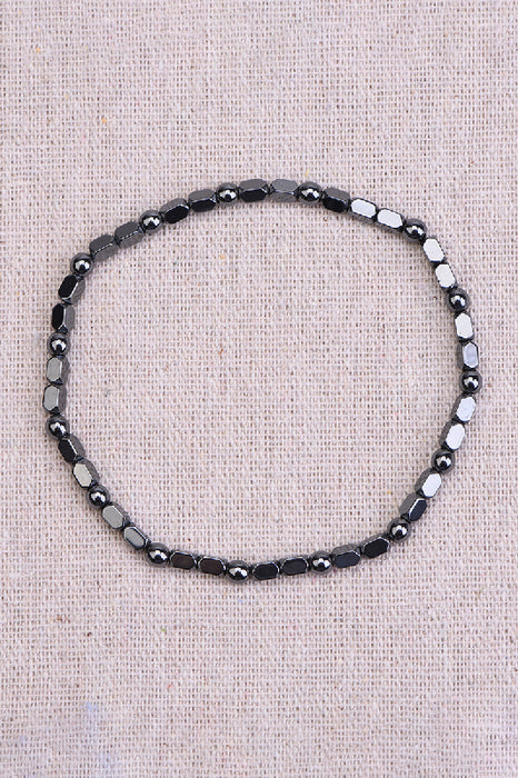 Herrenarmband 4mm Hämatit, 21cm