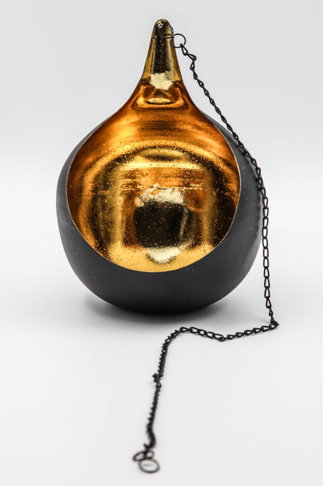 Photophore suspendu forme goutte 14 x 20 cm