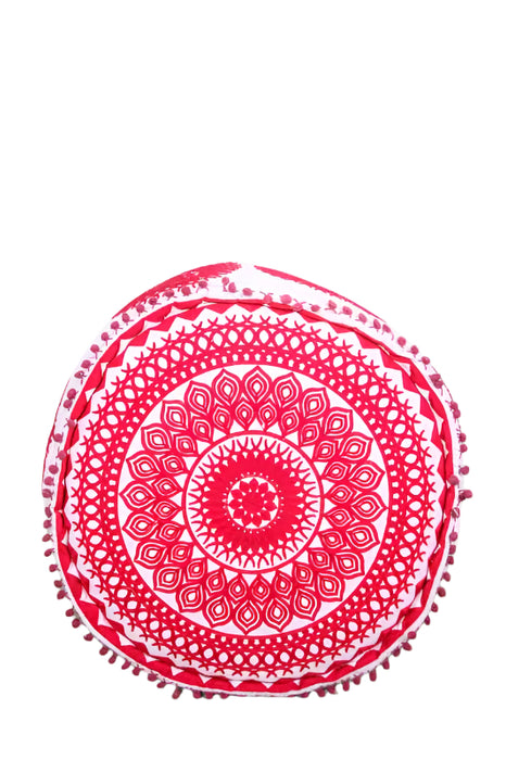 Pouf embroidered red 30x55cm