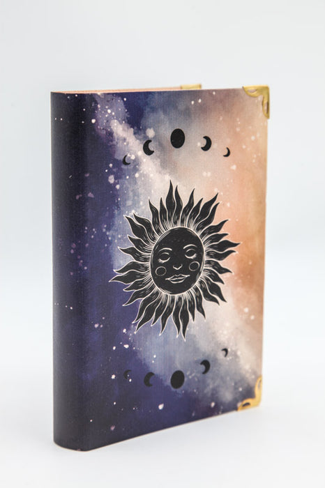 Notebook Leather Recycled Paper Sun, Moon 12 x 15 cm