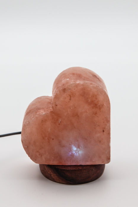 Salt stone lamp heart USB