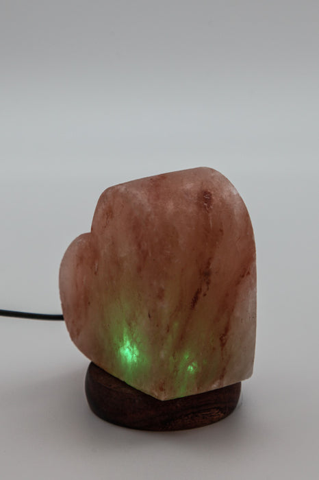 Salt stone lamp heart USB