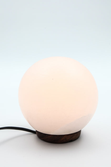 Salt stone lamp ball white