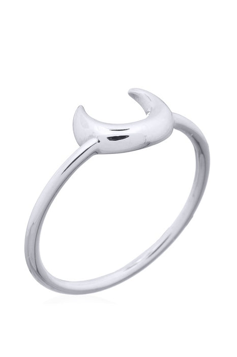 Silver ring crescent moon