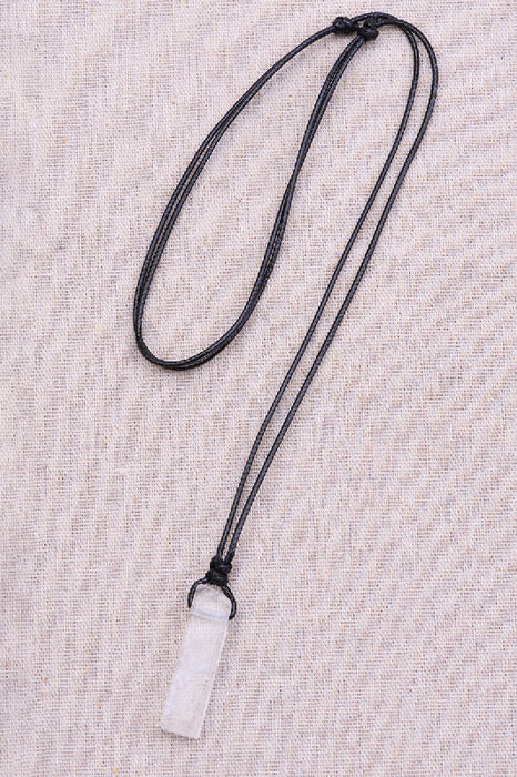 Necklace with crystal quartz pendant, 45 cm