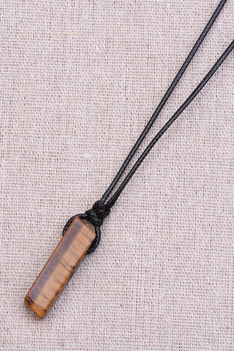 Necklace with tiger eye pendant, 45 cm