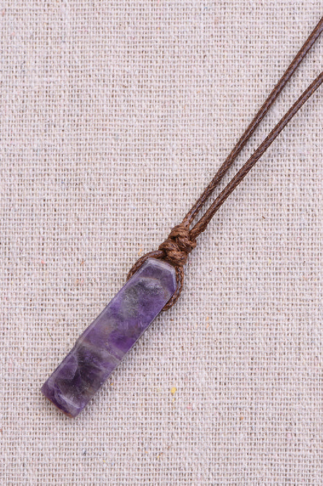 Necklace with amethyst pendant, 45 cm