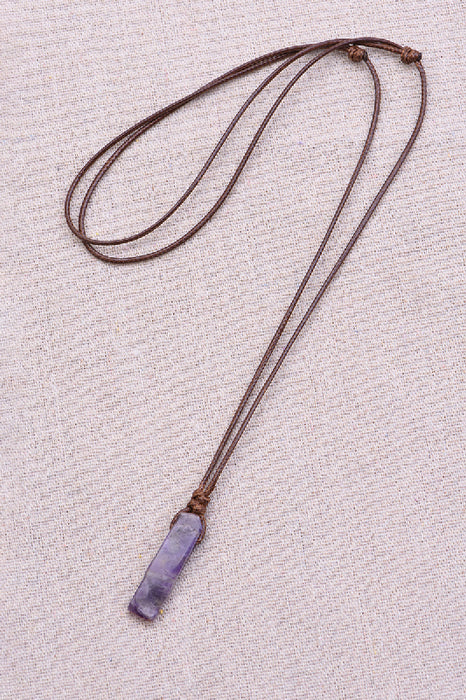 Necklace with amethyst pendant, 45 cm