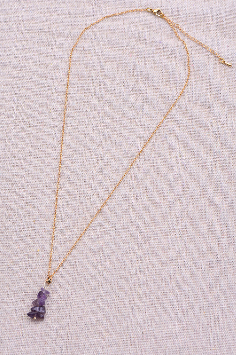 Collier avec pendentif améthyste, 45+5 cm